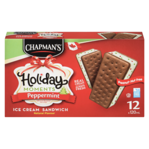 A box of Chapman's Peppermint Ice Cream Sandwiches