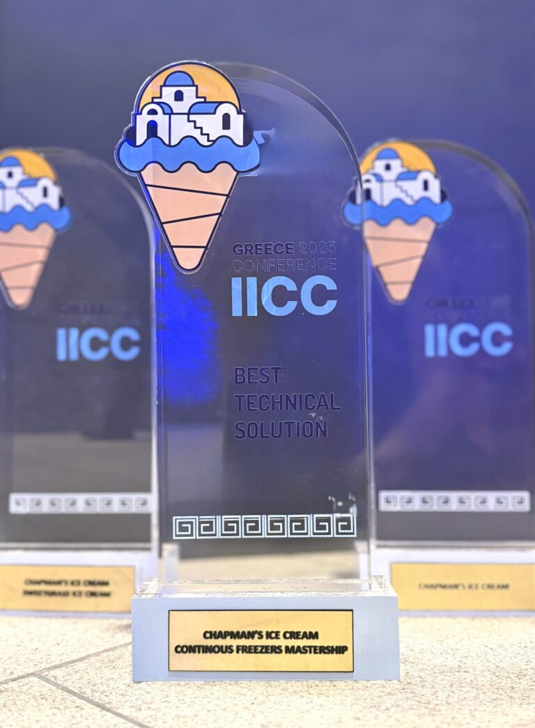 Three of Chapman’s IICC trophies on display.