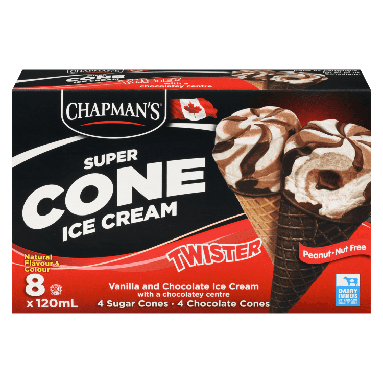 Product packaging of Chocolate Twister Ice Cream Cone