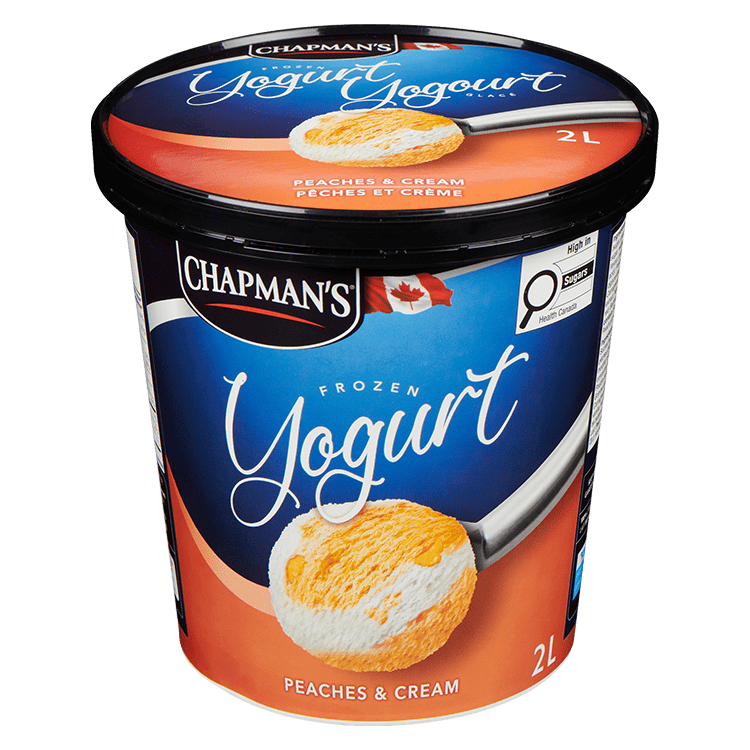 Tub of Canadian Peaches & Cream Frozen Yogurt