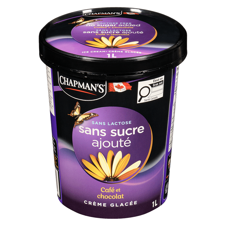 Contenant de crème glacée café et chocolat de Chapman’s