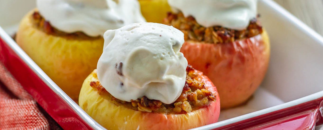 Apple Crisps dessert with Chapman's Ice Cream on top