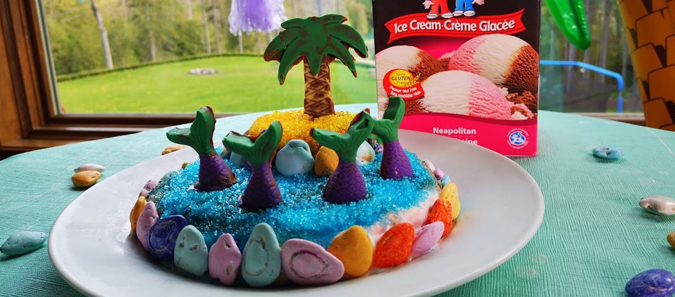 Mermaid ice cream cake made with Chapman's Neapolitan ice cream