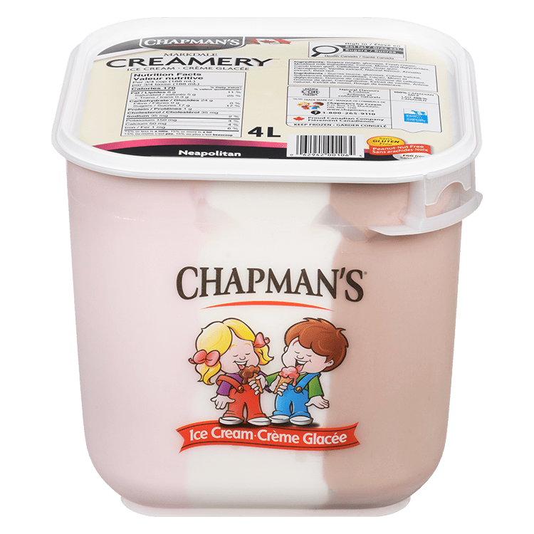 Chapman's Original Neapolitan Ice Cream(Strawberry, Vanilla, and Chocolate)