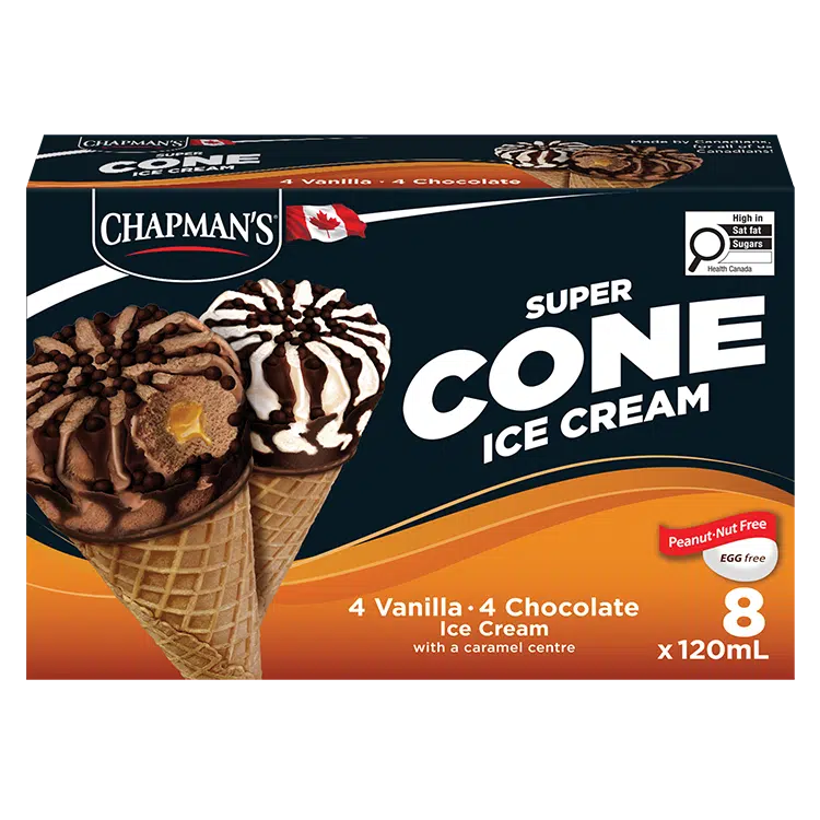 Cornet de crème glacée avec centre au caramel