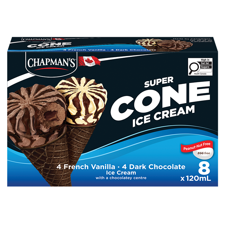 Cornet de crème glacée vanille et chocolat