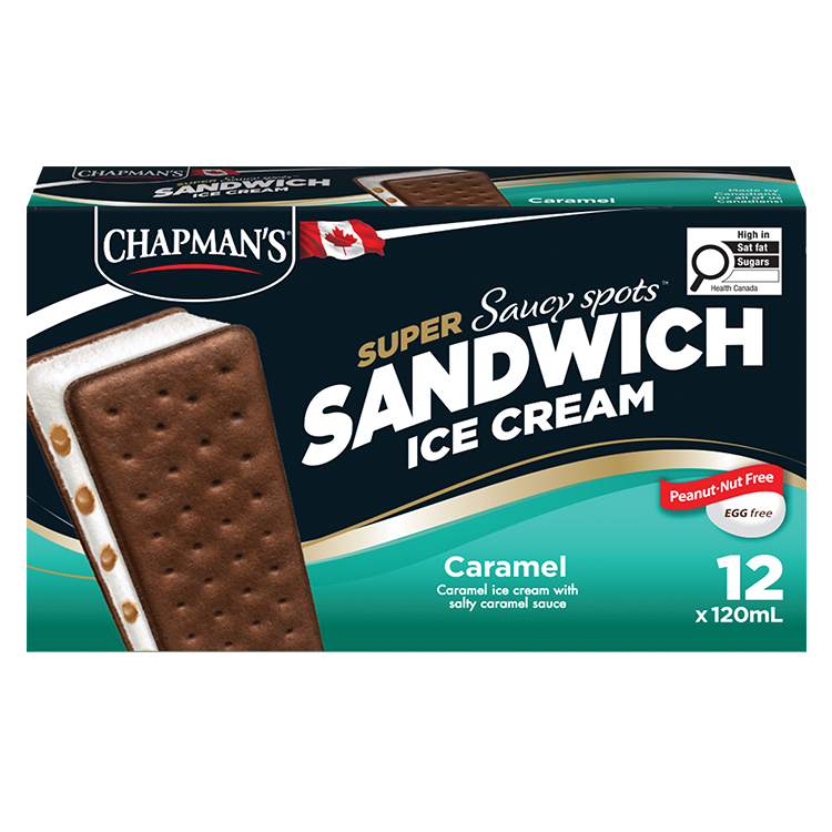 Sandwich de crème glacée caramel