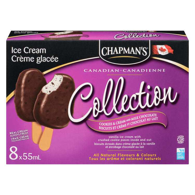 Barre de crème glacée biscuits et crème