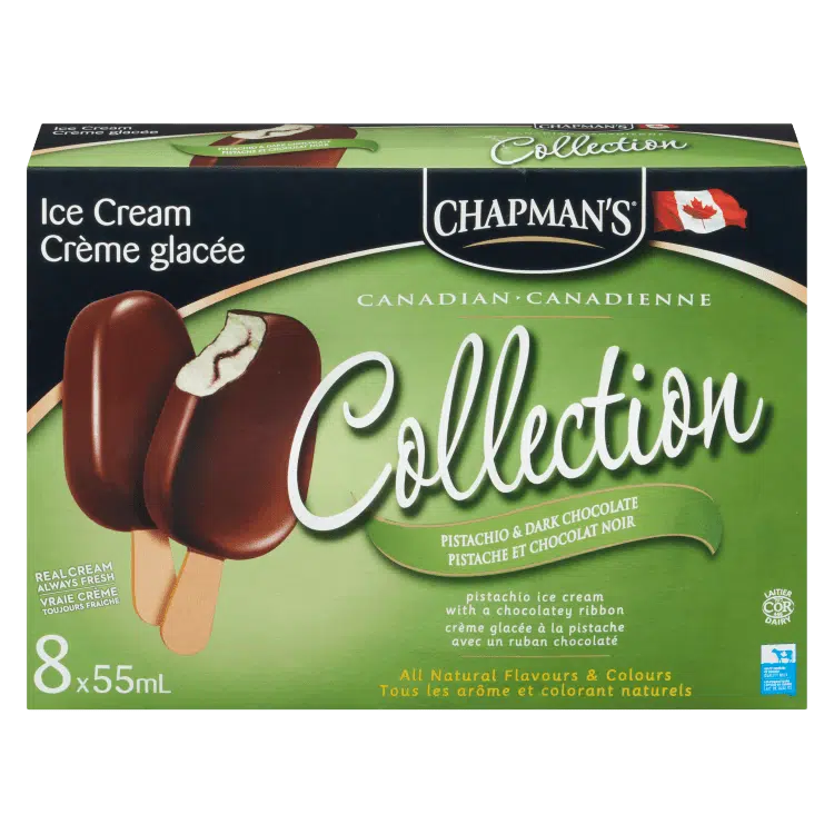 Barre de crème glacée Collection Canadienne pistache et chocolat noir Chapman’s