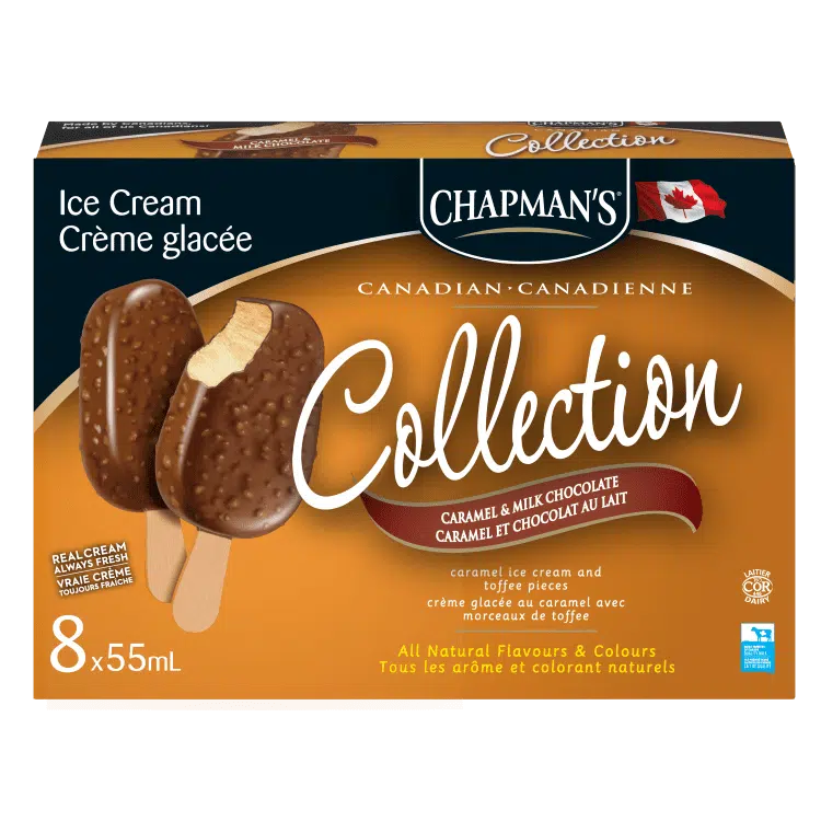 8 x 55 mL Box of Chapman's Caramel & Milk Chocolate Ice Cream Bars
